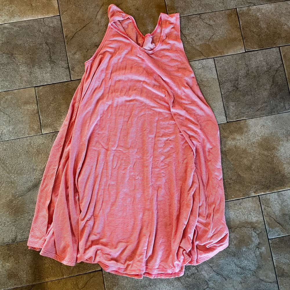 Red and white striped Sleeveless Dress